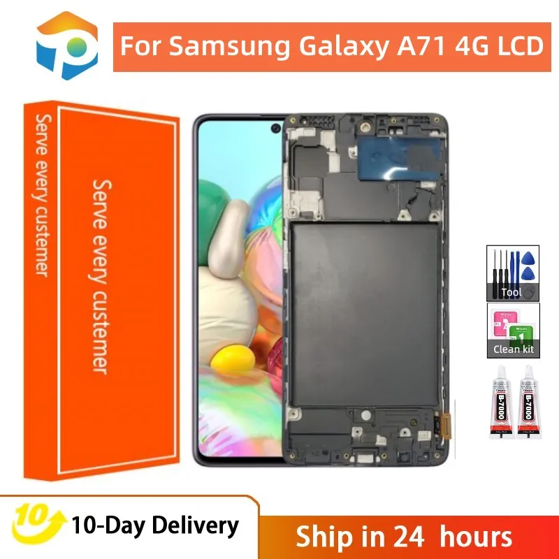 

LCD Display Touch Screen Digitizer Assembly with Frame Replacement For Samsung Galaxy A71 4G SM-A715F, SM-A715F/DS, SM-A715F