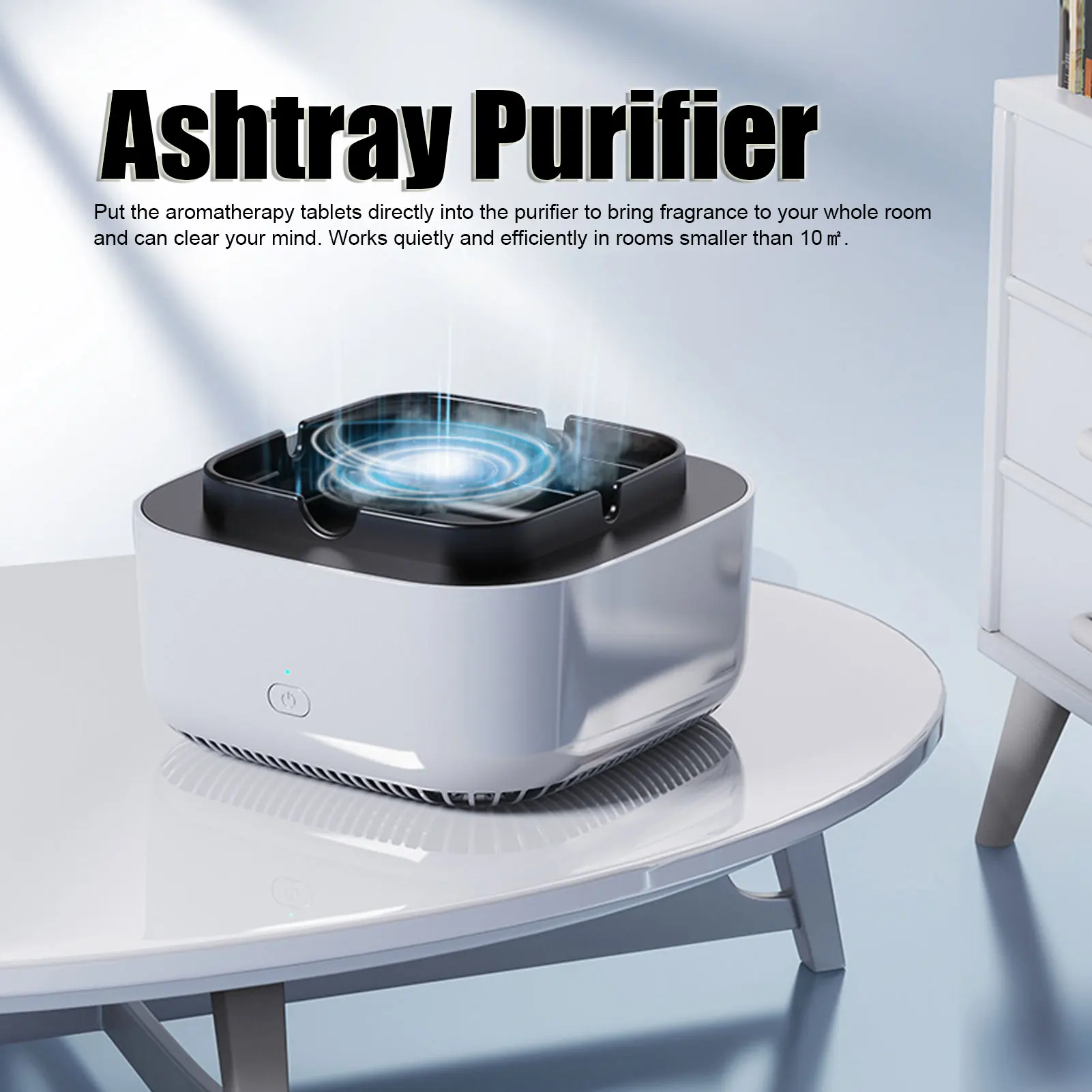 Ashtray Purifier Smokeless USB Charging Aromatherapy Air Purifier for Car Office Bedroom Air