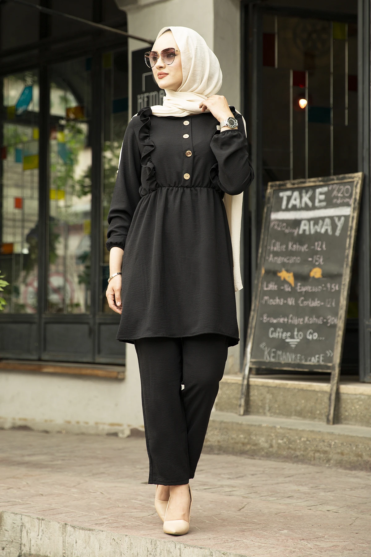 

Женский двойной костюм с оборками спереди, хиджаб комбин, нижнее платье, мусульманское платье, хиджаб, мусульманские üstleri, женское платье, платья