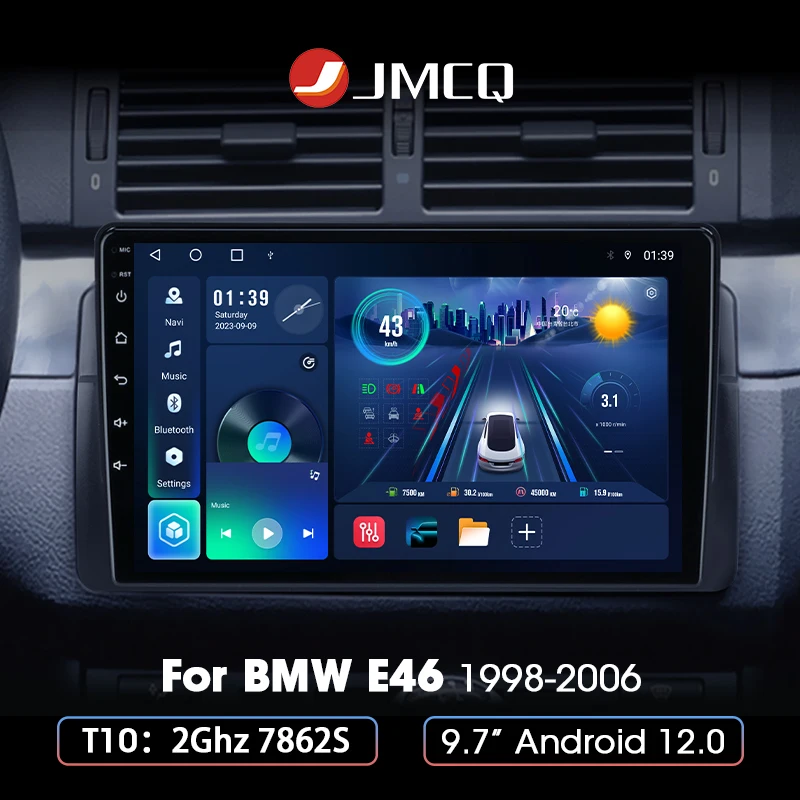 

JMCQ 9" Android 12 CarPlay Car Radio Stereo For BMW E46 M3 318 320 325 330 335 1998 - 2006 4G Car Multimedia 2din autoradio Navi