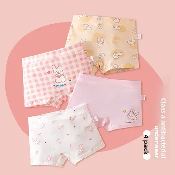4 pezzi-intimo in cotone per bambini per ragazze boxer per bambini grandi ragazze estate comode mutandine morbide e traspiranti
