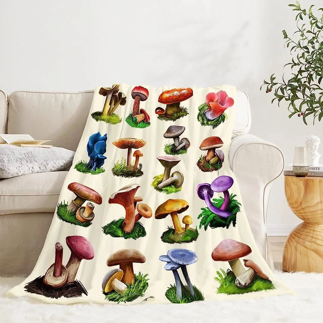 Mushroom Hand-Hooked Wool Decorative Throw Pillow