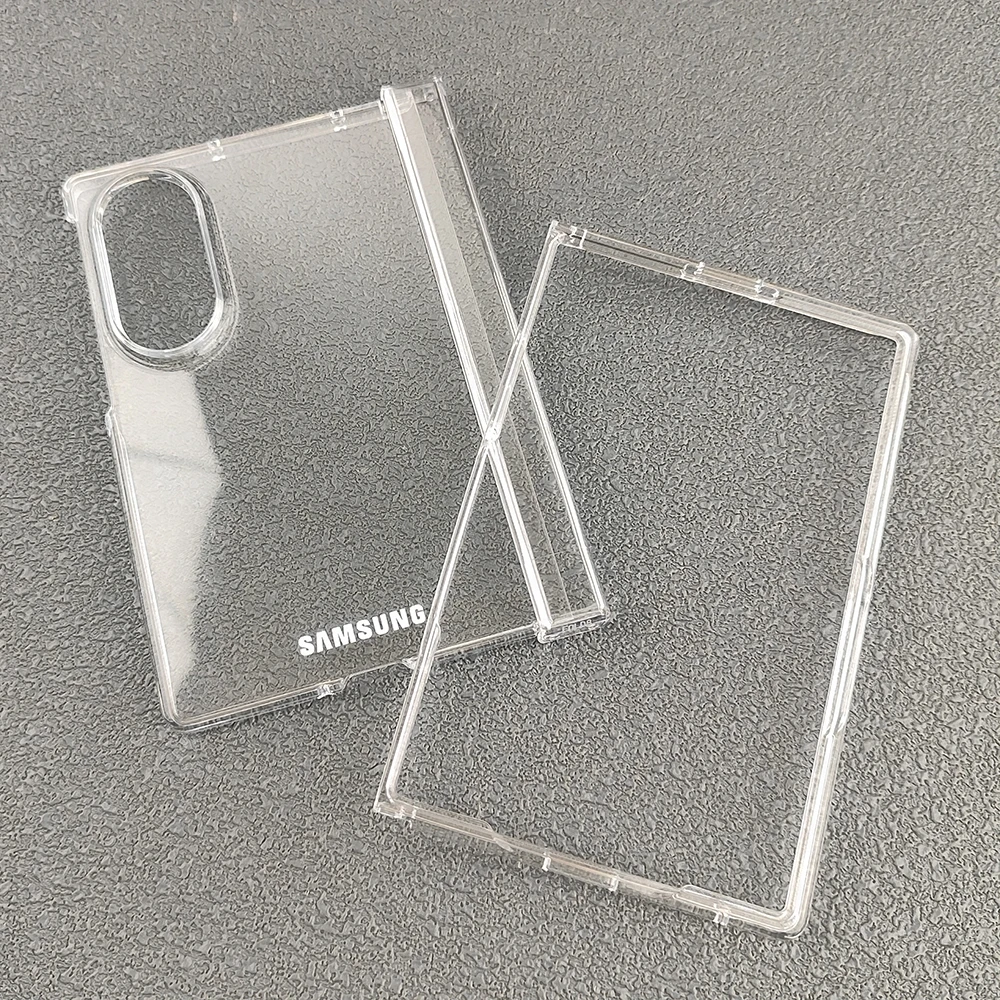 Transparent Protective Case with Front, Back, and Hinge Coverage for Samsung Galaxy Z Fold Series