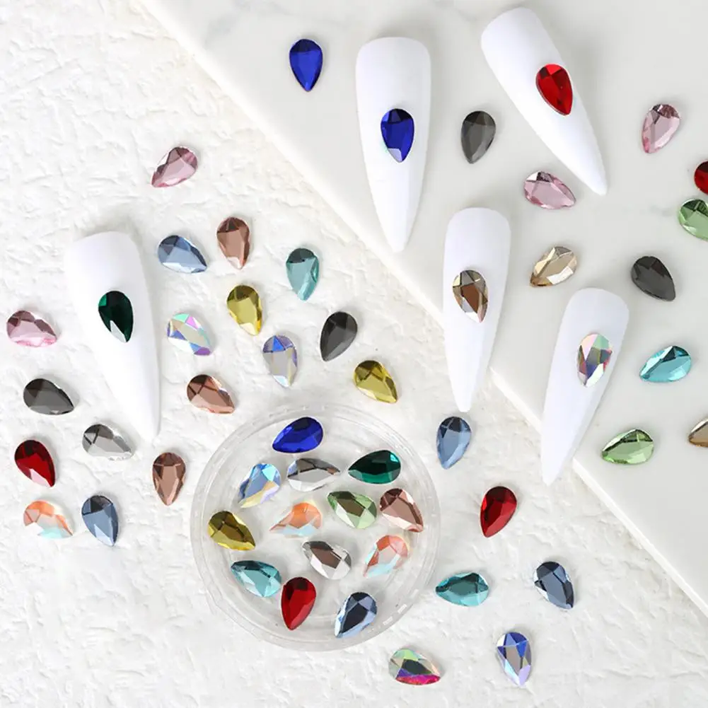 Exquisite Vivid Color Nail Charms Fake Diamonds Tips Decorations Flat Bottom Eye-Catching Manicure Fake Diamonds For Girl