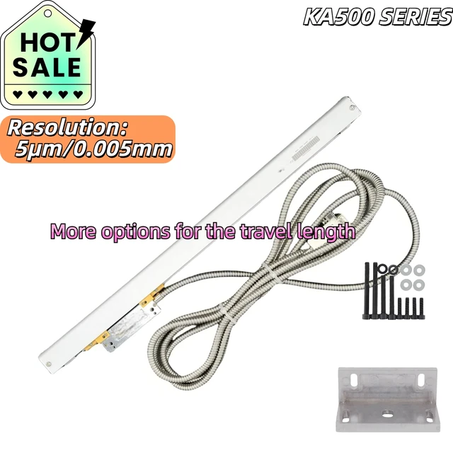 KA500【5um】 70 120 170 220 270 320 370 420 มม.DRO Linear Scale 18x20 มม.ขนาดเล็กเครื่องกลึง Linear Encoder ตะแกรงไม้บรรทัด Sensor 1