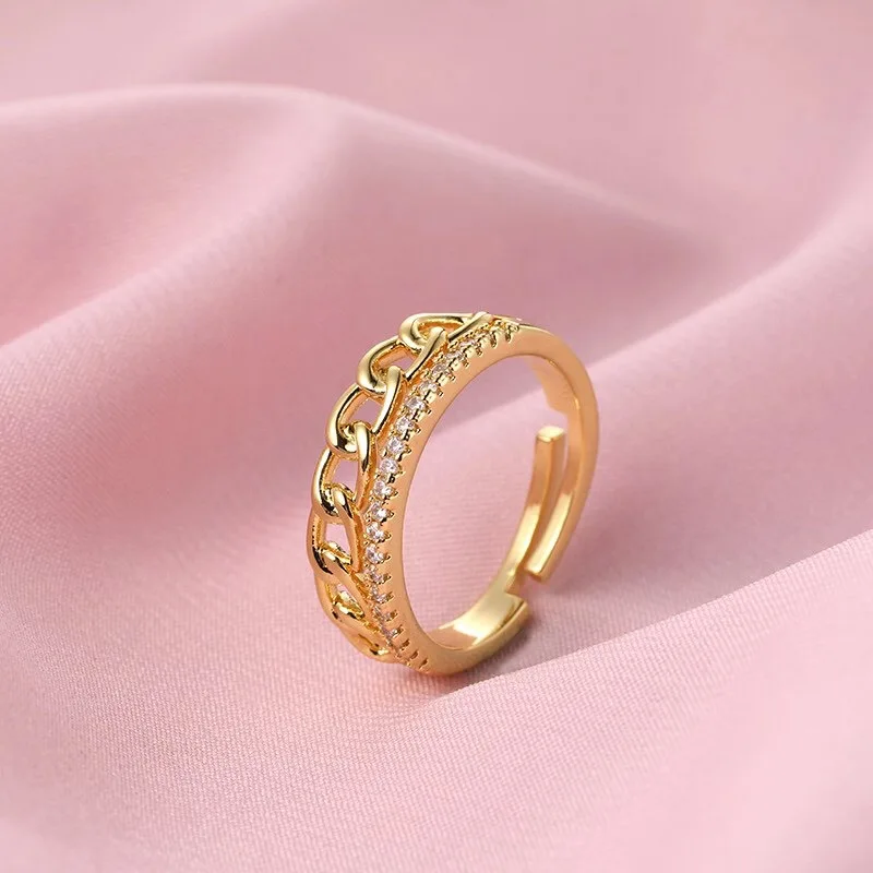 Adjustable Size Stainless Steel Rings For Women Engagement Wedding Ring Jewelry Accessories