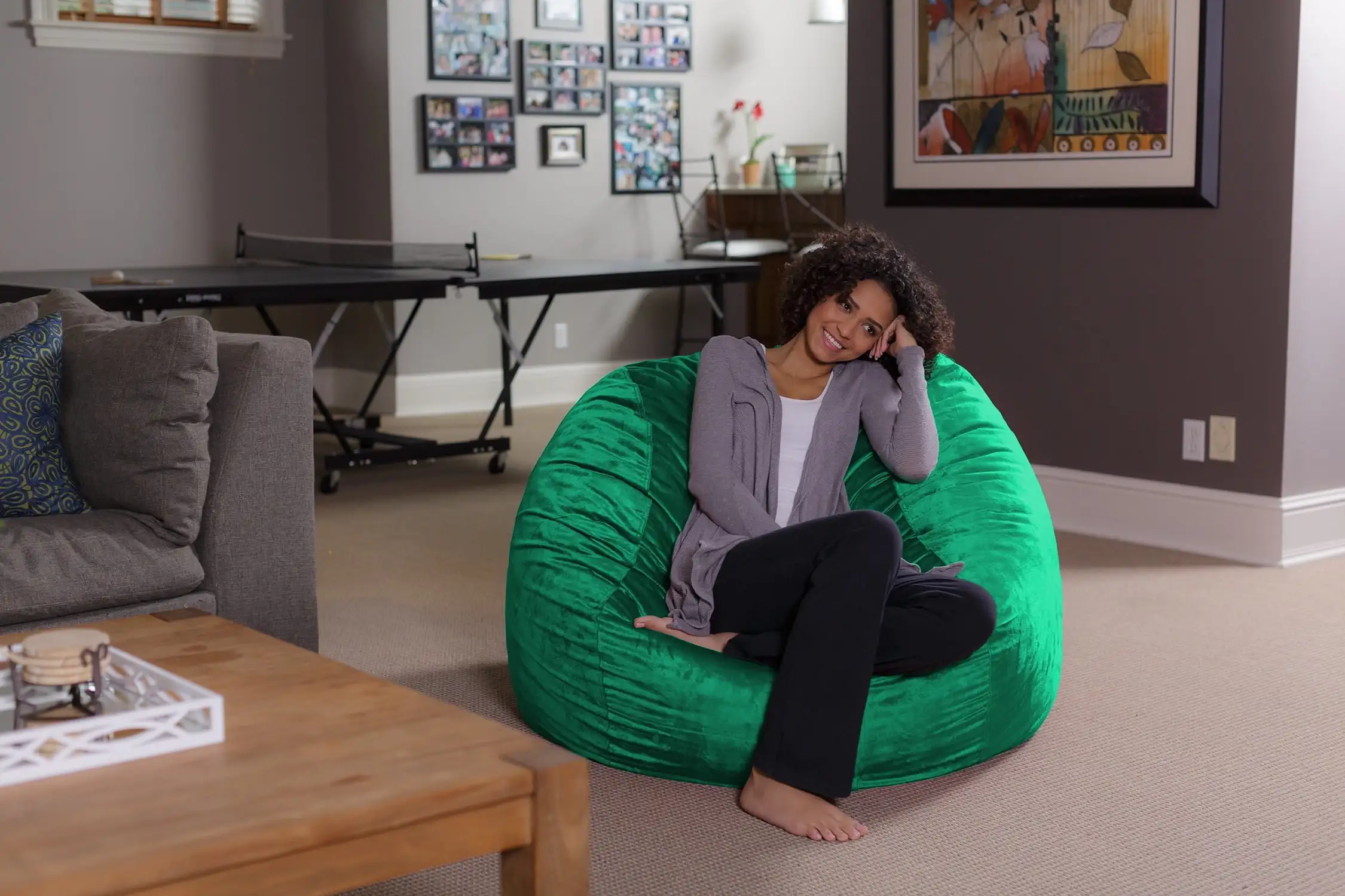

Bean Bag Chair with Memory Foam, Lazy Sofa Lounger Furniture Bag with Microsuede Cover for Kids & Adults, 4 ft (Aqua Marine)