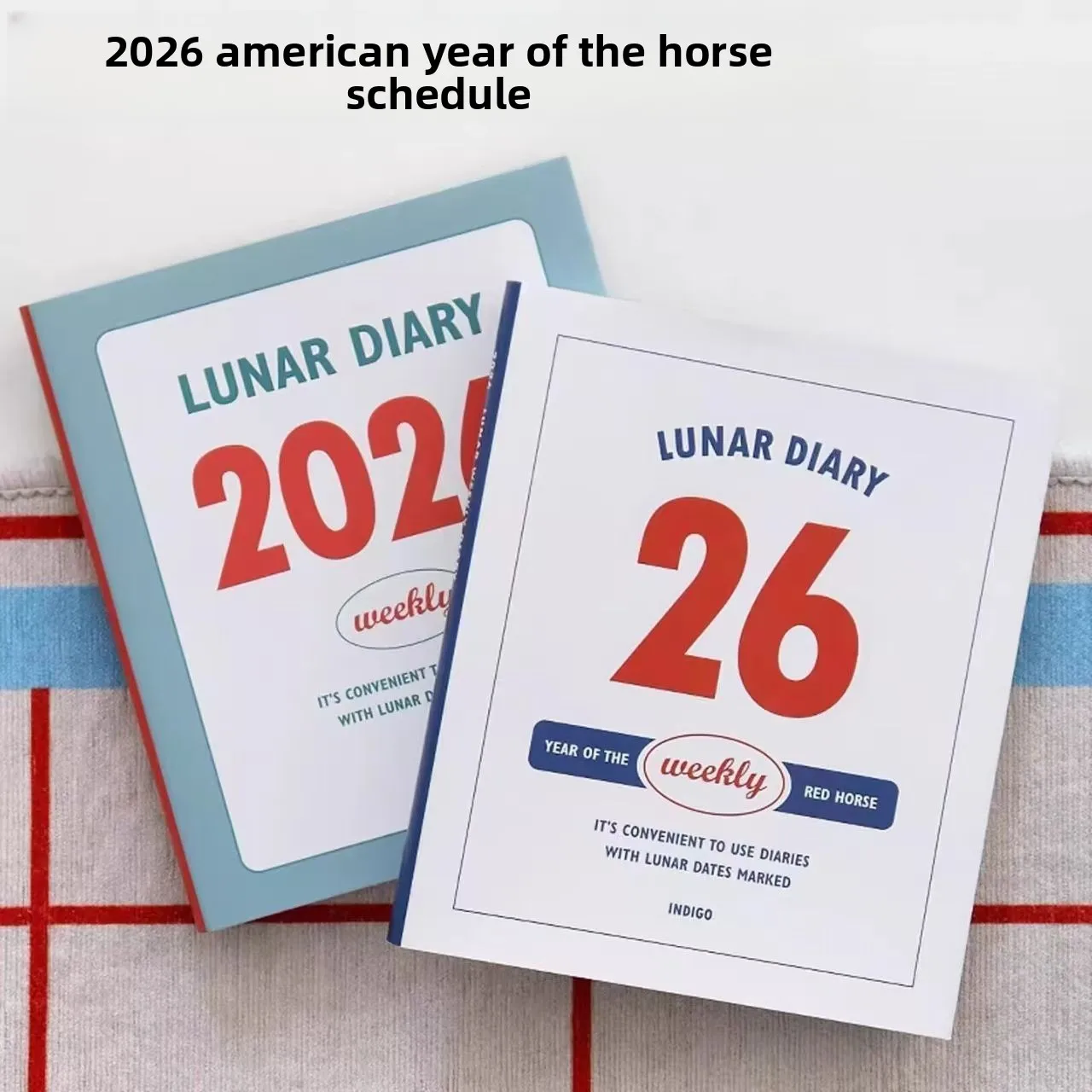 2026년 말년(말띠아) 음력 달력 주간 플래너 다이어리, 일일 일정 정리 및 선물용으로 음력 날짜 표시됨