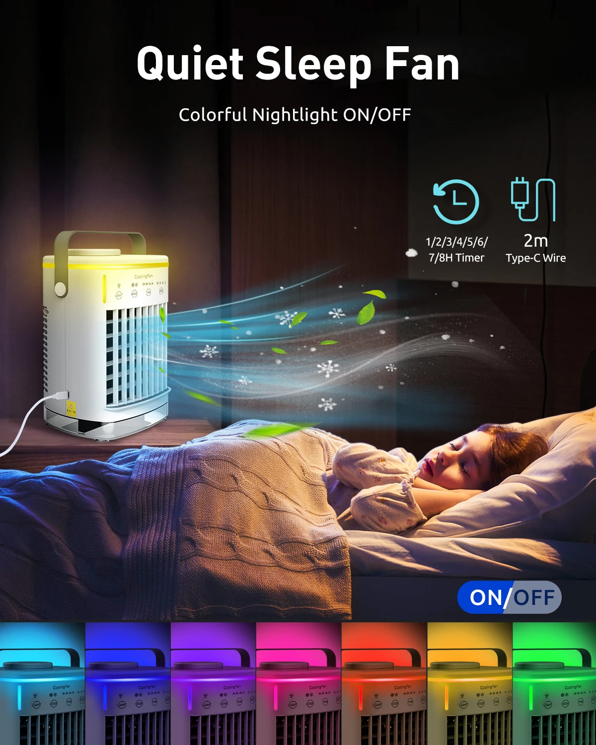 Portable Mini Air Cooler Fan with Humidifier for Home Office