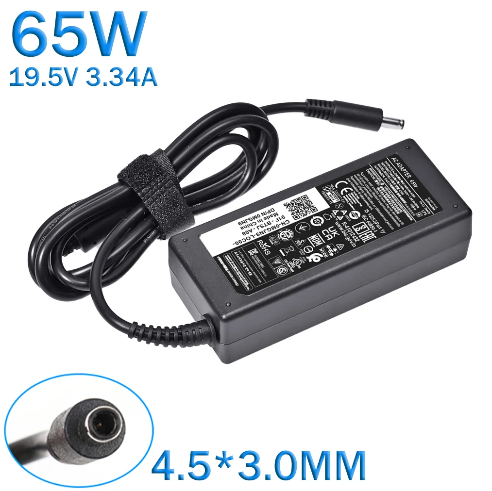 Power Adapter 19.5V 3.34A 4.5*3.0mm 65W laptop AC charger for Dell Inspiron 15 5558 3558 3551 3552 5551 5559 laptop charger