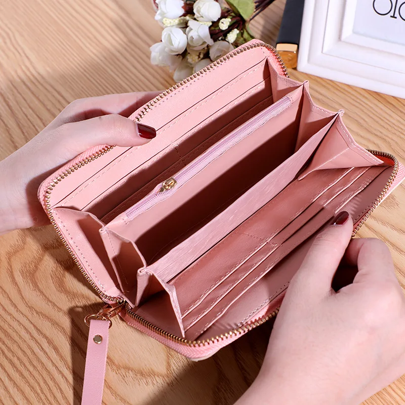 Women Wallet Zipper Coin Purse Long Short Purses Handbags Clutch Cards Holder PU Leather Moneybag Billfold