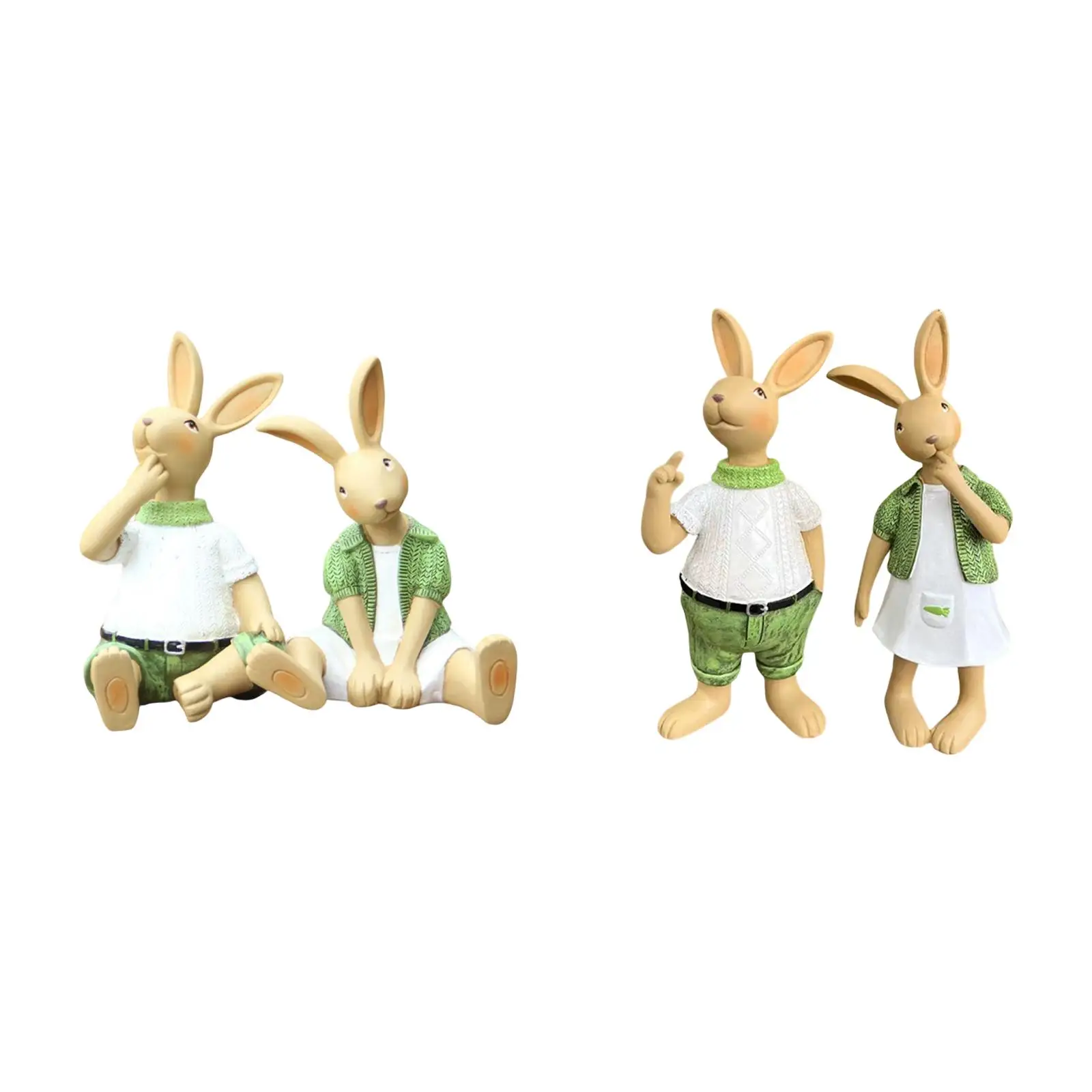 

Garden Rabbit Statues Tabletop Centerpiece for Fairy Garden Backyard Decor