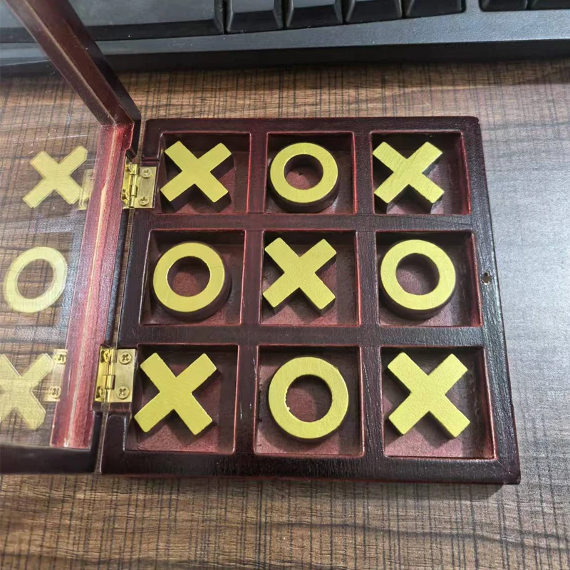 Classic Tic Tac Toe XOXO Wooden Strategy Board Games For Adults Kids Family Fun Party Favors Juegos De Mesa Divertidos 5