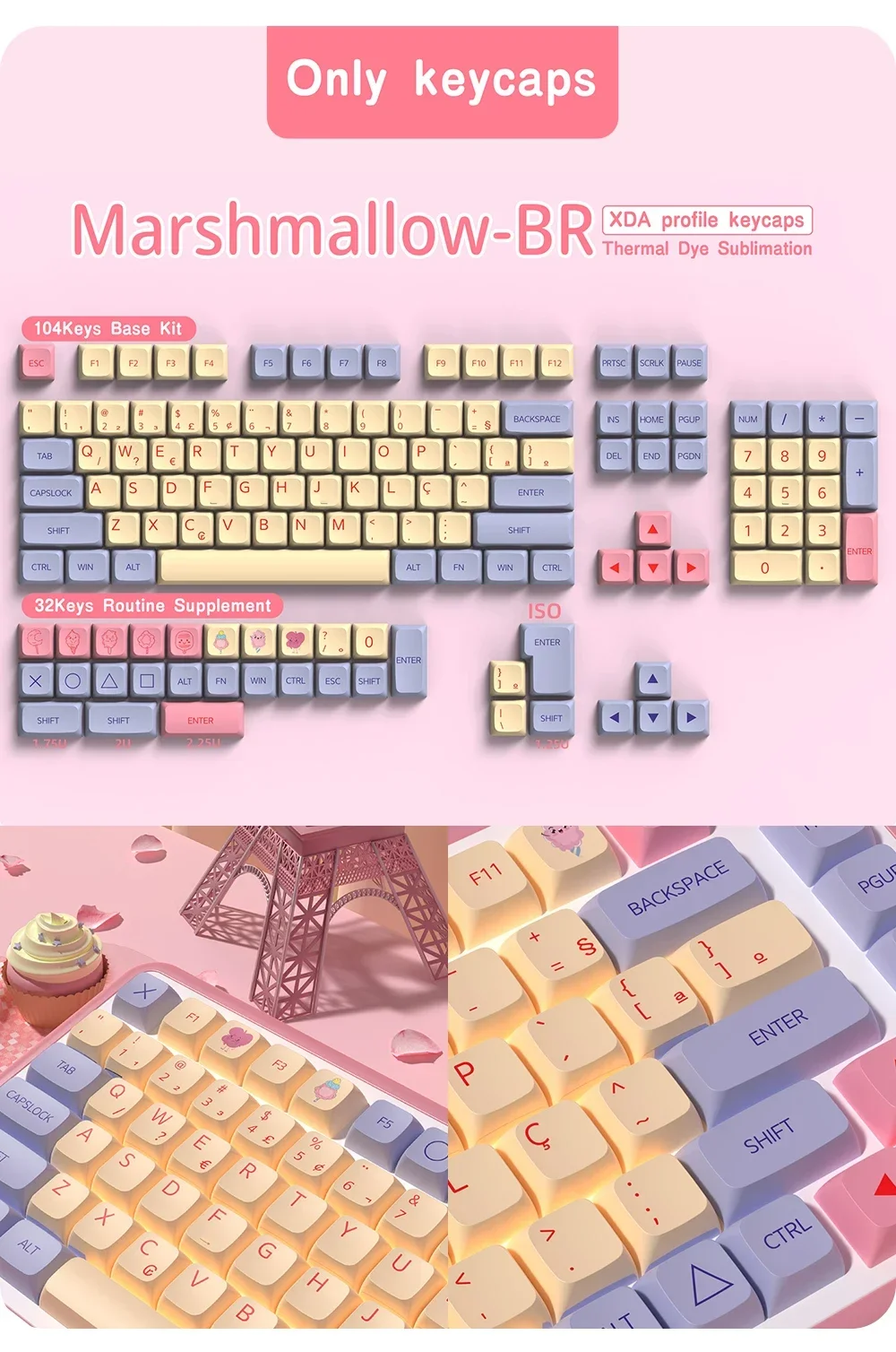 Francês, Alemão, Português, AZERTY, Perfil XDA