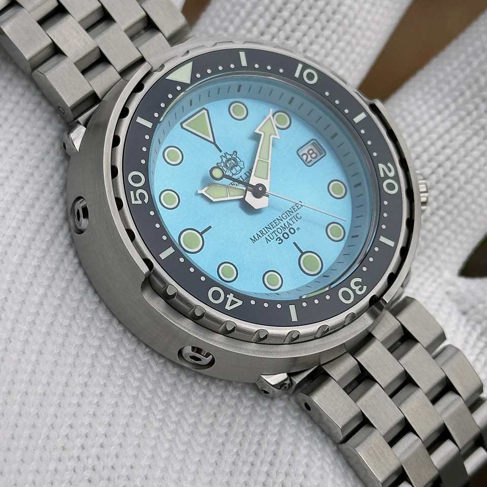 Steeldive SD1975 - Orologio subacqueo, tonno, NH35, AR Sapphire, Lume, Verde, 300 m Diver, BNIB