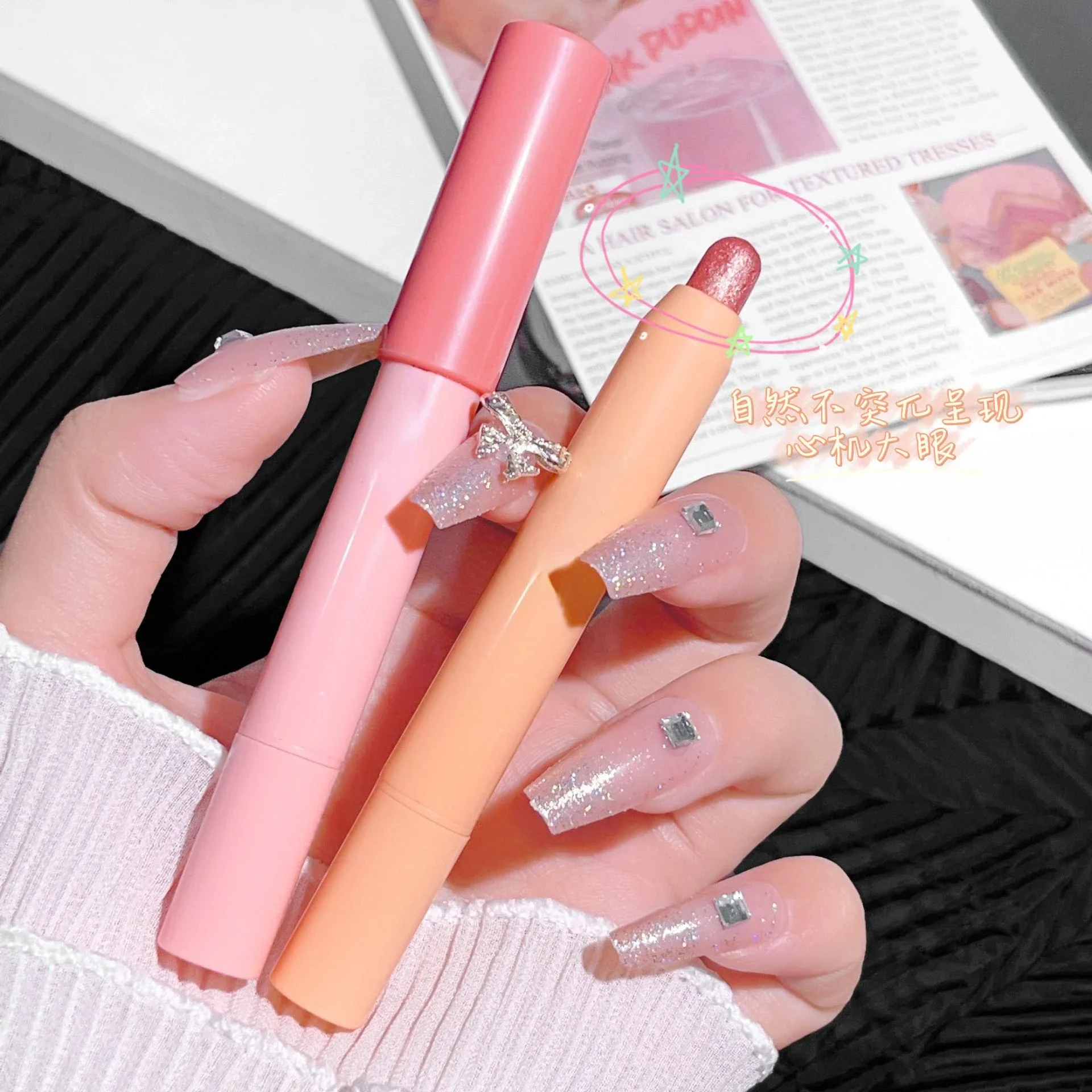Eyeshadow Stick Eyeshadow Pen Eyeshadow Pencil Pearlescent Eyeshadow Stick Pencil Glitter Eyeshadow Waterproof Shimmer Silkworm Liner Pen High-gloss Cosmetics Beauty Makeup