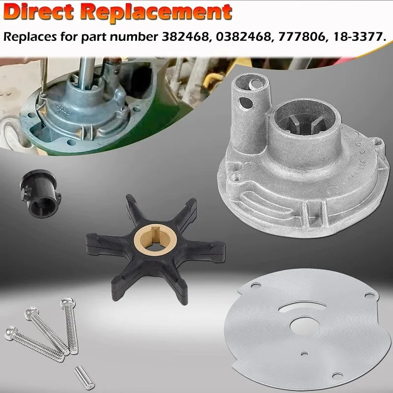 Kit Girante Pompa Acqua Per Motori Evinrude/OMC 2HP-4HP - Ricambio 433935, 433915, 396852 - Foto 10