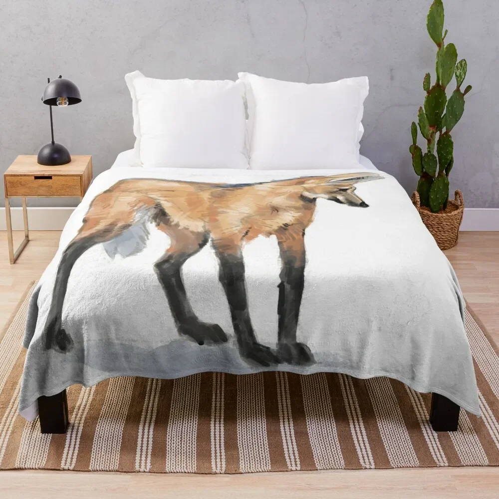 

Maned wolf Throw Blanket Shaggy Flannel Fabric Blankets