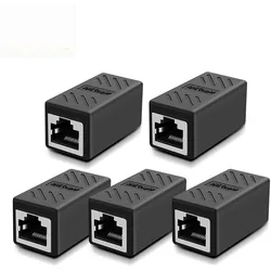 Ethernet Cable Extender Connector - Female to Female RJ45 Coupler (5PCS)