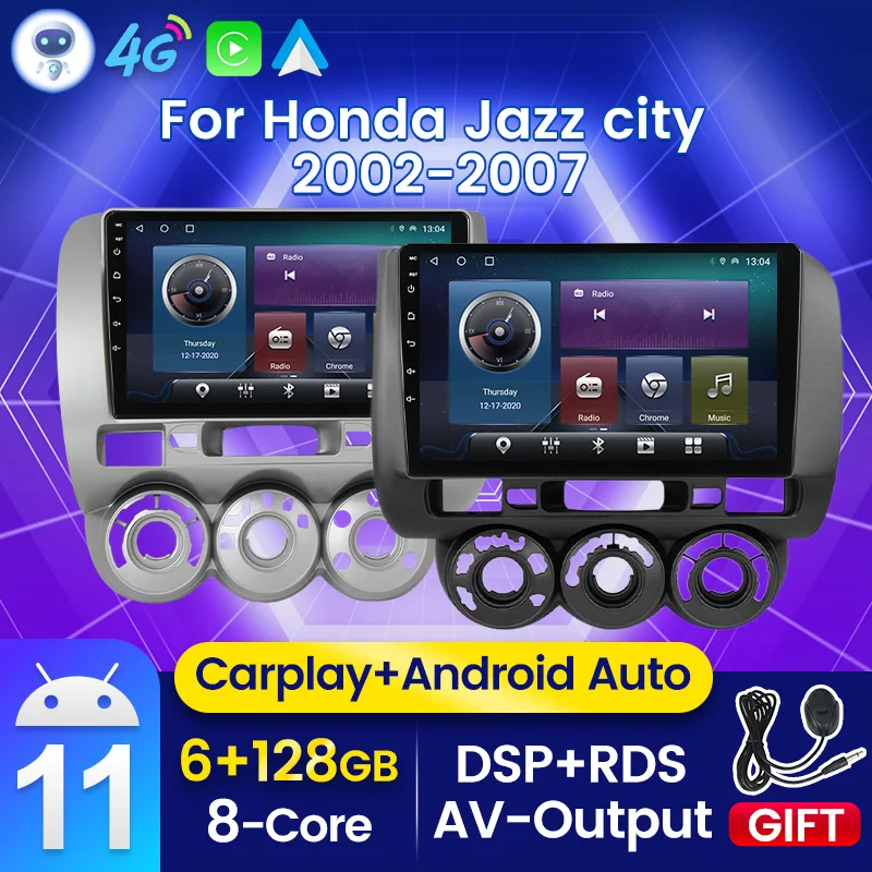 Gps Multimedia Dvd Player Ips For Honda Jazz City 2002 2003 2004 2005 2006  2007 Dsp 2din Android 11 Car Radio Stereo 4g Wifi Swc - Car Multimedia  Player - AliExpress