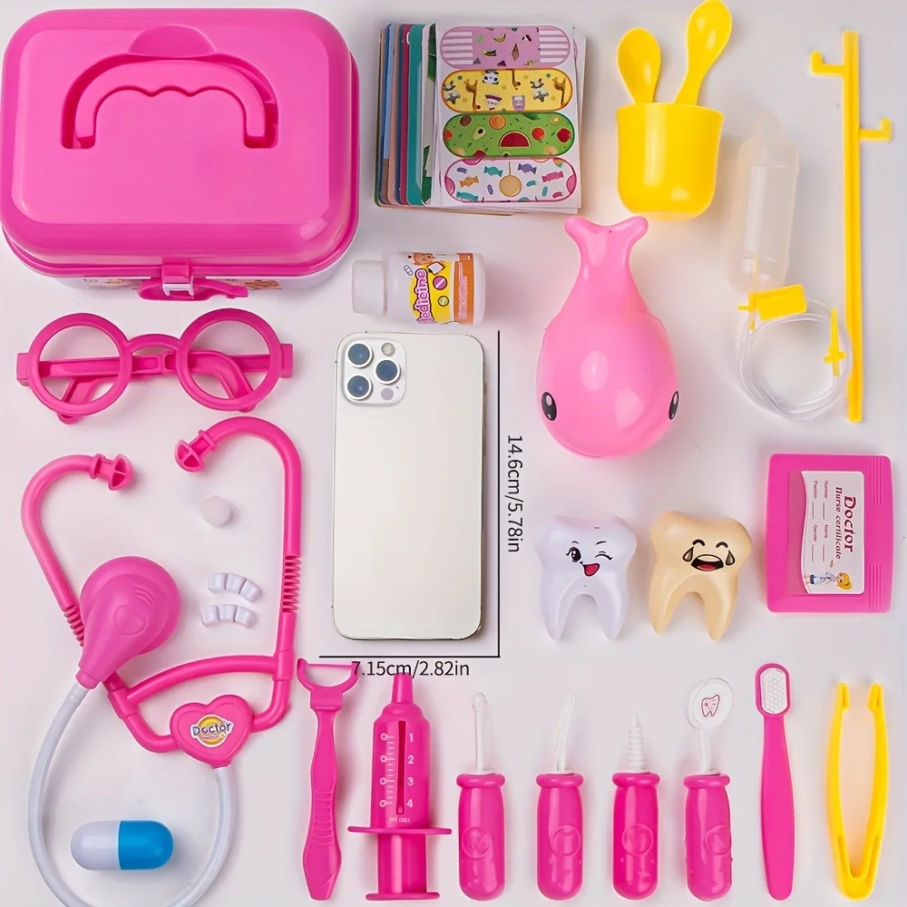 New！Doctor Play Set Doctor Toys for Kids Pretend Play Medical Tool Toy with Portable Suitcase Educational Toy Gift for Kids 3