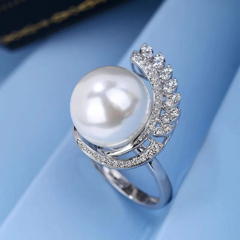 

100% S925 Sterling Silver Natural Pearl Open Ring for Women Fine Wedding Bands Silver 925 Jewelry Pearl Gemstone Bizuteria Ring