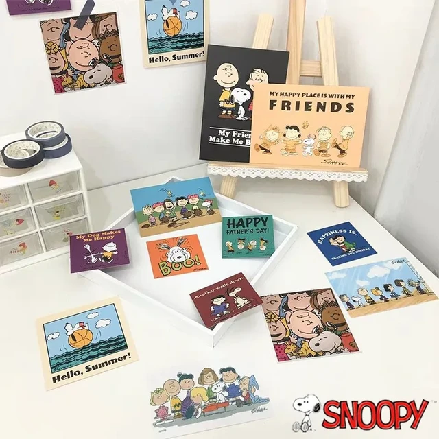 12Pcs Snoopy Charlie Brown Wall Art Decorative Card Stock Image