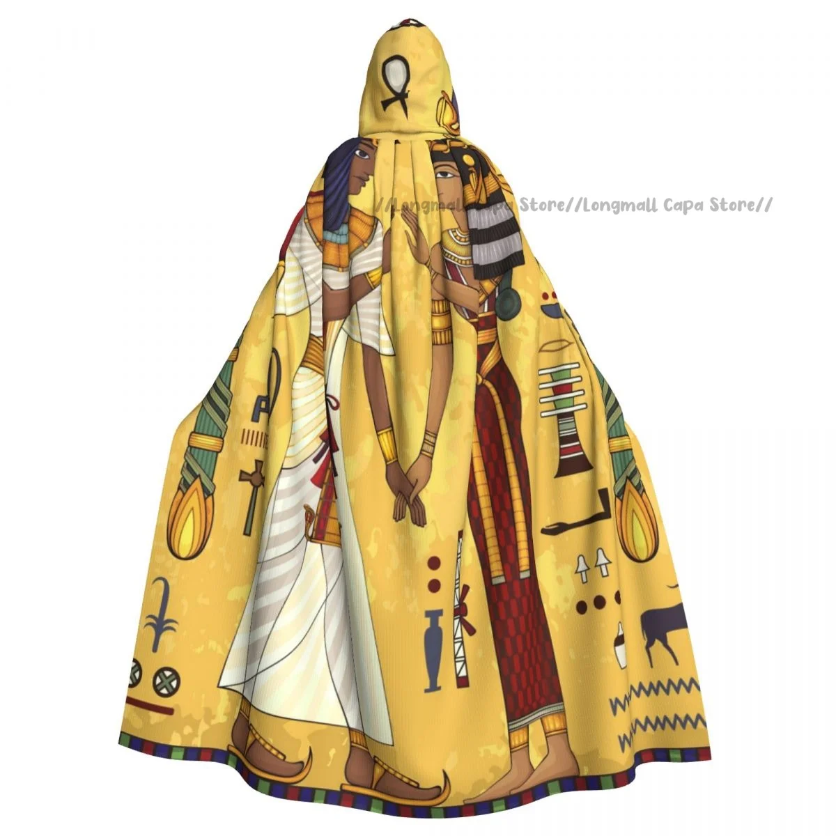 

Egyptian Goddess Mythology Hooded Cloak Coat Halloween Cosplay Costume Vampire Devil Wizard Cape Gown Party
