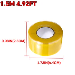 Durable Waterproof Self - Fusing Silicone Repair Tape - High Temperature Resistant and Leak - Proof Seal (Yellow)