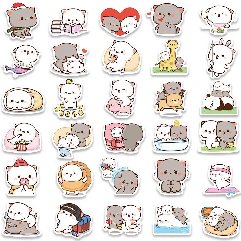 thumbnail image 2 of 50pcs Cute Animal Stickers Pack, Kawaii Cartoon Cat Stickers 2 of 13