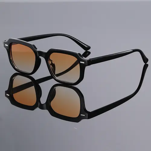 1Pc Men's Fashion Glasses New Trendy Square Frame Retro Rivet Y2K Music Festival Cool Street Style Decoration Suitable for Daily - Image 7