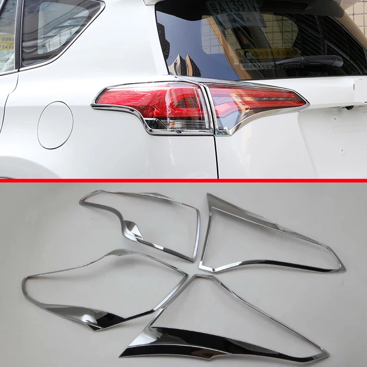 

ABS Chrome Tail light Cover Trim For TOYOTA RAV4 2016 2017 Car Accessories Stickers