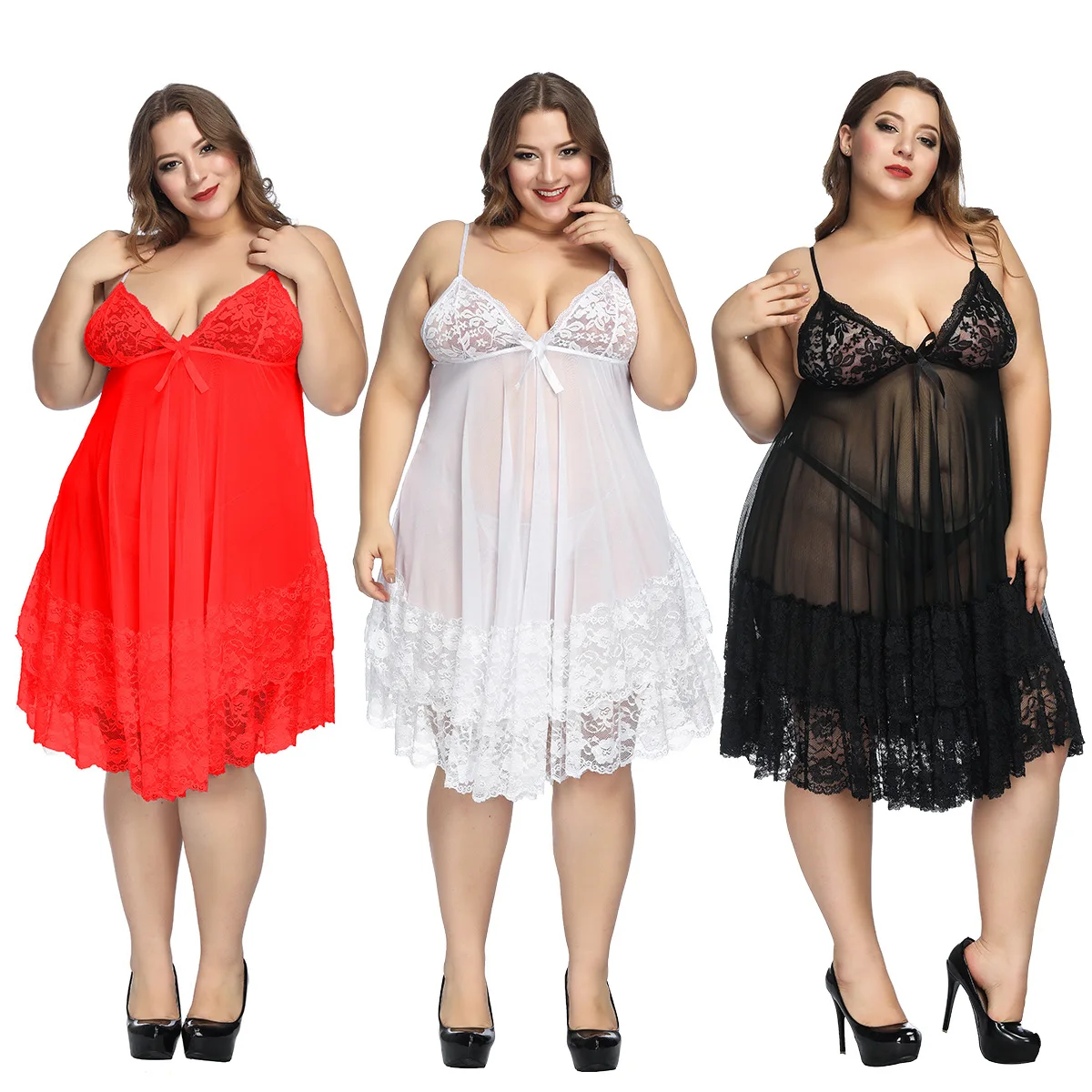 

S-7XL Big Size Sexy Strap Nightdress Nightwear Loungewear Nighty Gown Nightgown Women Sleepwear Summer Silky Satin Home Dress