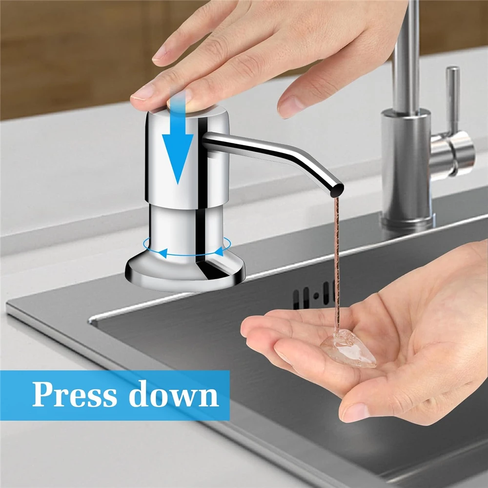 Kitchen Sink Liquid Soap Dispenser Soft Tube Stainless Steel Pump Household Manual Tools