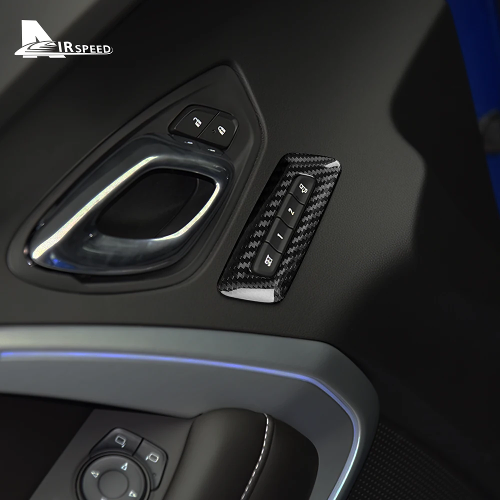 

Чехол из натурального твердого углеродного волокна для передней двери автомобиля, кнопки, рамы для Chevrolet Camaro 2016-2023, аксессуары для внутренней отделки