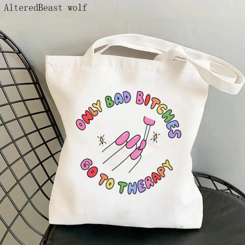 Women Canvas Shoulder bag All Things Are Possible Shopping custom Bag Harajuku Shopping Handbags Tote For Lover Girls friend