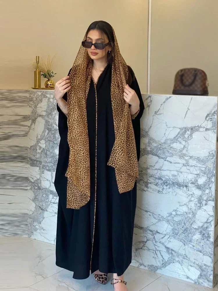 

Eid Muslim Headscarf & Abayas for Women Dress Morocco Ramadan Leopard Abaya Kaftan Islam Cardigan Dubai Arab Modest Long Robe