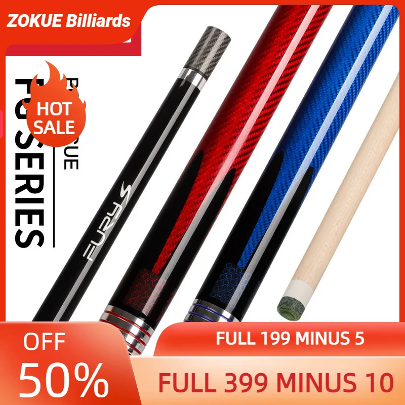 FURY FG Series Billiards Pool Cue 11.75/13mm Tiger Jade Tip Stick HT/KT North American Maple Shaft Uni-lock Quick Joint Play Cue original fury speed loc system joint billiards quick connection joint