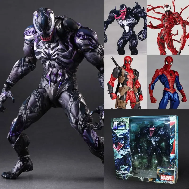 

Marvel Avengers Spider Man legends Venom Deadpool Action Figure Toys Change Face Statue Model Doll Collectible kids for Toy Gift