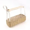 Durable Women's Grass Knitted Handheld Cosmetic Storage Bag Transparent Toilet Products Cosmetic Handheld Storage Bag 4