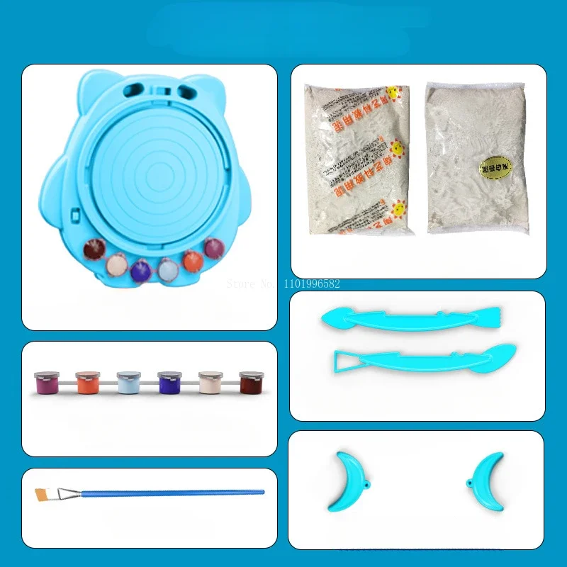 Tornio E Utensili Per Argilla Polimerica Kit Di Argilla Senza Cottura Con Tornio E Strumenti – 19 Pezzi Per Modellare, Intagliare E Creare Ceramiche Fai Da Te Kit Creatività Per Adulti E Bambini