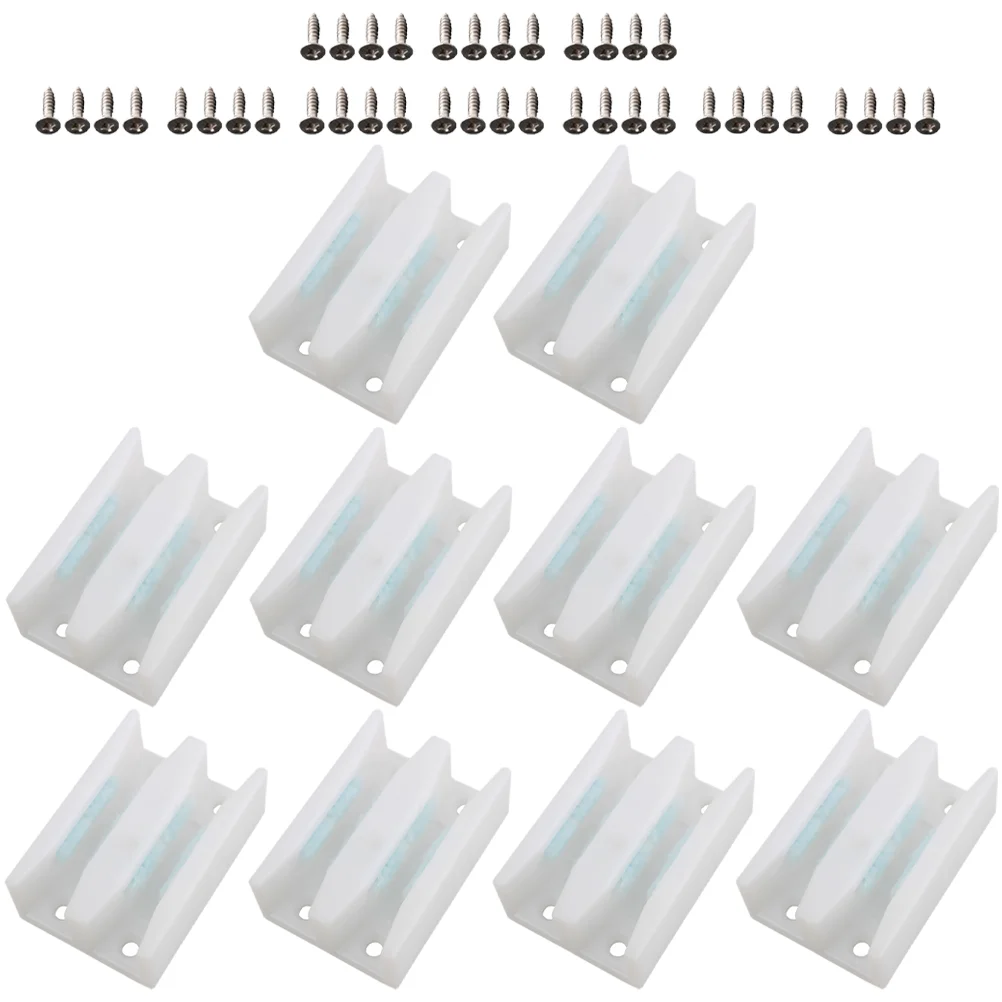 

10 Pcs Bumpers Door Bottom Guide Shower Replacement Parts Metal Sliding Plastic Stopper Glass Blocks