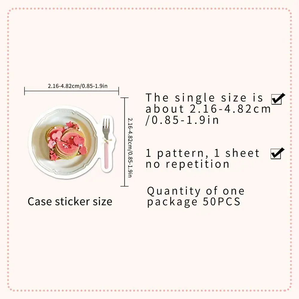 50Pcs 핑크 그린 구아바 인스 신선한 애프터눈 티 음식 작은 아이템 장식 스티커 전화 저널 스크랩북 물병 DIY