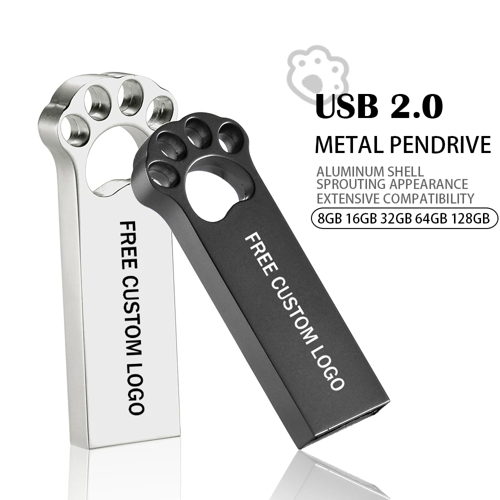 

Free Custom LOGO Golden Metal USB 2.0 Flash Drive 128GB Silvery U Disk 32GB Pen Drives Comes Commercial Affair Gifts Key Chain