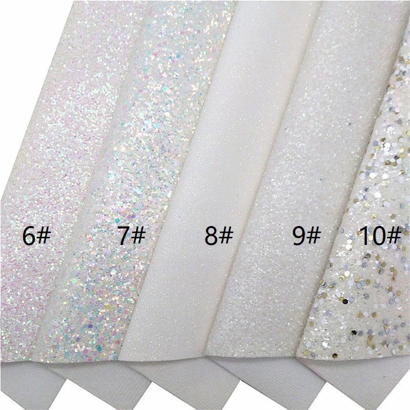 Snow White Crystal Chunky Glitter Vinyl Fabric Sheet Thick Stretch Backing Synthetic Leather Faux Vinil DIY A4 SIZE R451 vinyl fabric vinyl sewing fabric glitter fabric