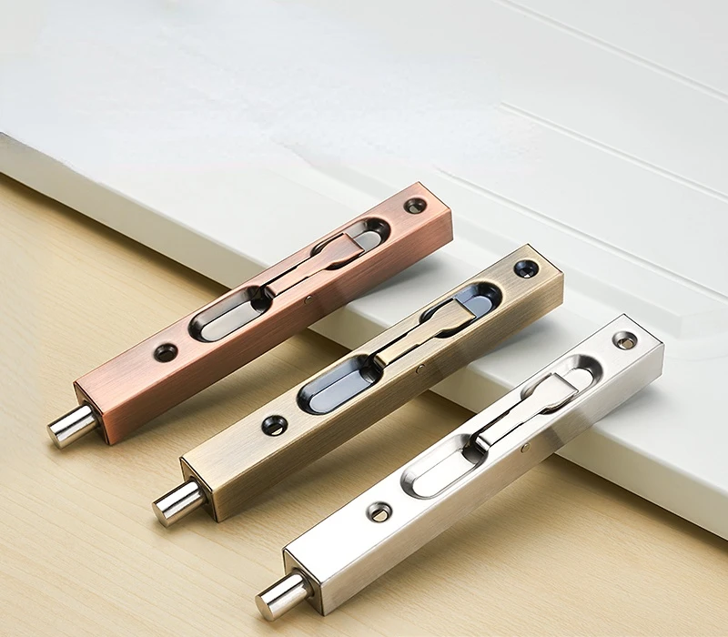 High Quality 6inch Brushed Stainless Steel Dark Pin Box Door Bolts Flush Bolts Security Anti-Theft Door Latches Buckles Hardware