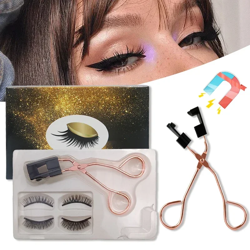 Magnetic Eyelashes on Magnets False Eyelashes Magnetic Lashes Mink Mix Full Hair Eyelash Kit Lash Tweezer Eyelash Set