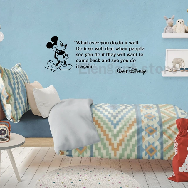 Pegatinas de pared de Mickey Mouse para habitación de niños, decoración del  hogar, bonito, Pato Donald, Goofy, bricolaje creativo - AliExpress