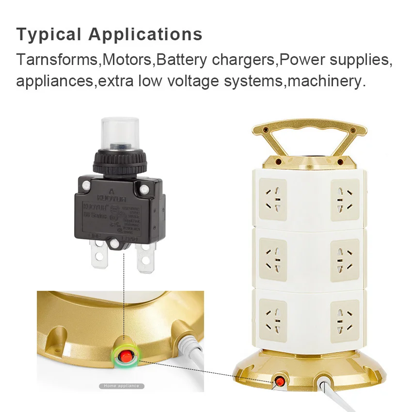 Kuoyuh 88 Series 5A 10A 15A 20A 25A 30A automatic reset thermal ...