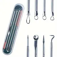 4Pcs/Set Acne Blackhead Needle Set Unscented Blemish PoreCleanser Needle Hook Spot Pimple Remover Skin Care Tools Accessories 1